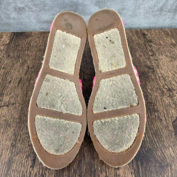 Talbots Illyssa Espadrille Flats Sandals 10 M Pink Tan Open Toe Striped Colorful - Picture 12 of 14